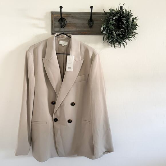 NWT Vince Sepia Crepe Double Breasted Blazer 14